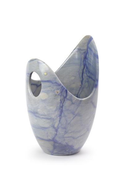  Pieruga Marble Champagne bucket ice bucket sculpture vase in Azul Macaubas blue hand carved