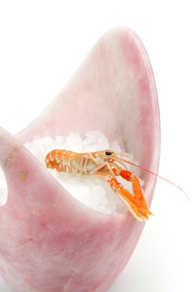 Pieruga Marble Champagne bucket ice bucket vase sculpture in rose quartz carved in Italy