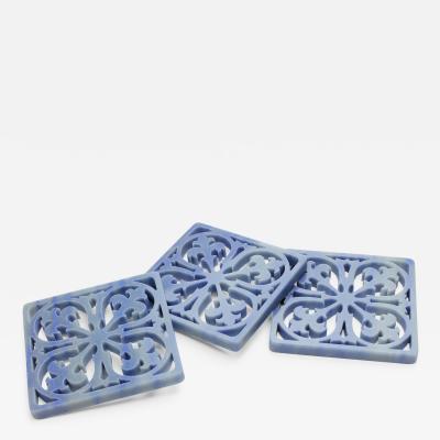  Pieruga Marble Coaster hand curved from block of Azul Macaubas by Pieruga Marble Made in Italy