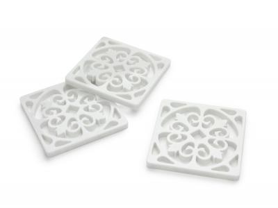 Pieruga Marble Coaster in White Carrara Marble by Pieruga Marble made in Italy