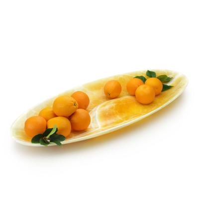  Pieruga Marble Large Bowl in Orange Onyx carved by hand in Italy