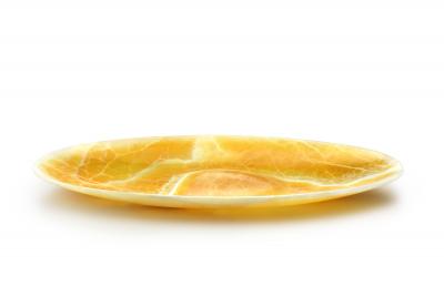  Pieruga Marble Large Bowl in Orange Onyx carved by hand in Italy