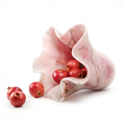  Pieruga Marble Large vase Sculpture in Rose Quartz carved by hand in Italy