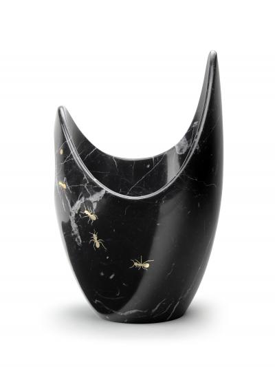 Pieruga Marble Luxurious Champagne Bucket Handmade in Black Marquinia Marble made in Italy