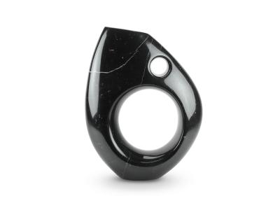  Pieruga Marble Sculptural vase in black Marquina marble made in Italy