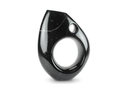  Pieruga Marble Sculptural vase in black Marquina marble made in Italy