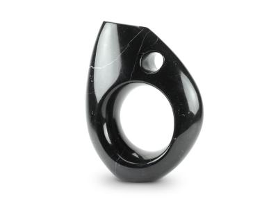  Pieruga Marble Sculptural vase in black Marquina marble made in Italy