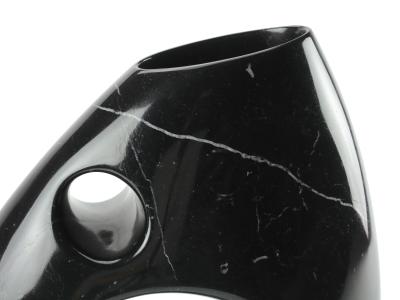  Pieruga Marble Sculptural vase in black Marquina marble made in Italy