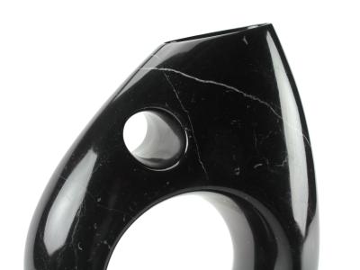  Pieruga Marble Sculptural vase in black Marquina marble made in Italy
