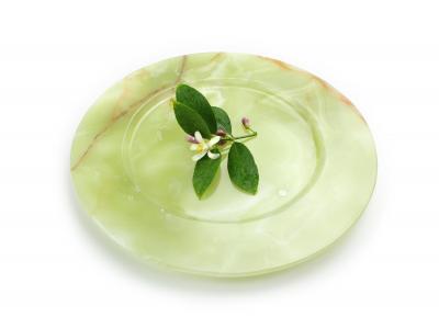  Pieruga Marble Set of 4 Charger Plates in Green Onyx hand carved in Italy