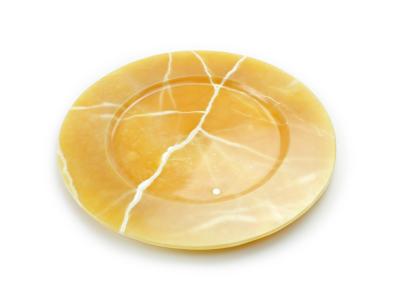  Pieruga Marble Set of 4 charger plates in orange onyx hand carved in Italy