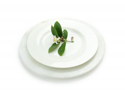 Pieruga Marble Set of 4 charger plates in white onyx hand carved in Italy