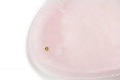  Pieruga Marble Set of Plates in Green and Pink Onyx hand carved in Italy