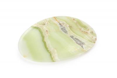  Pieruga Marble Set of Plates in Green and Pink Onyx hand carved in Italy