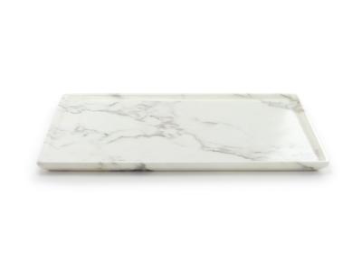  Pieruga Marble Tray Hand Carved From Solid block of White Marble Rectangular Made in Italy