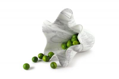  Pieruga Marble Vase sculpture in white Arabescato marble carved by hand in Italy