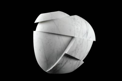  Pieruga Marble Vase sculpture in white Statuary marble carved by hand in Italy