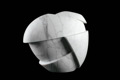  Pieruga Marble Vase sculpture in white Statuary marble carved by hand in Italy