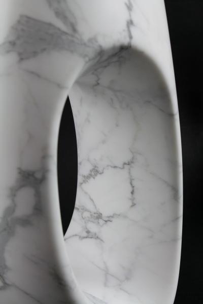  Pieruga Marble Vase sculpture in white Statuary marble carved by hand in Italy