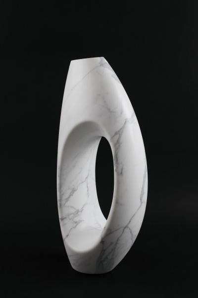  Pieruga Marble Vase sculpture in white Statuary marble carved by hand in Italy
