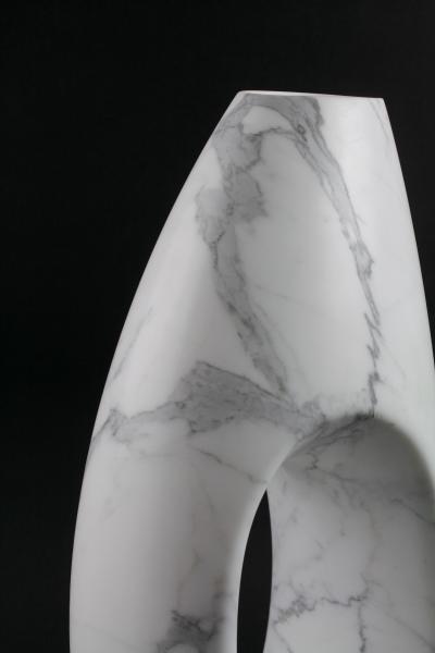  Pieruga Marble Vase sculpture in white Statuary marble carved by hand in Italy