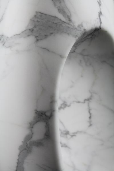  Pieruga Marble Vase sculpture in white Statuary marble carved by hand in Italy