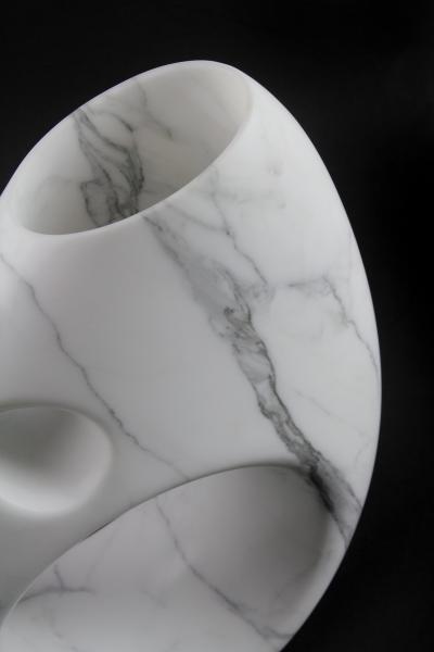  Pieruga Marble Vase sculpture in white Statuary marble made in Italy