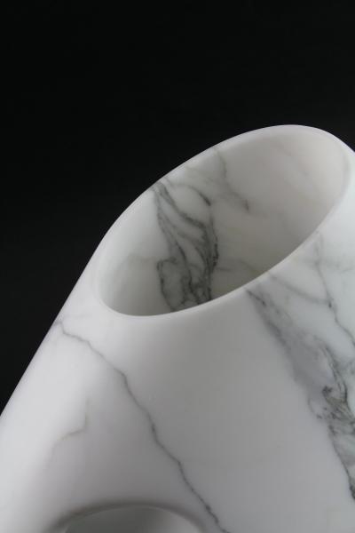  Pieruga Marble Vase sculpture in white Statuary marble made in Italy