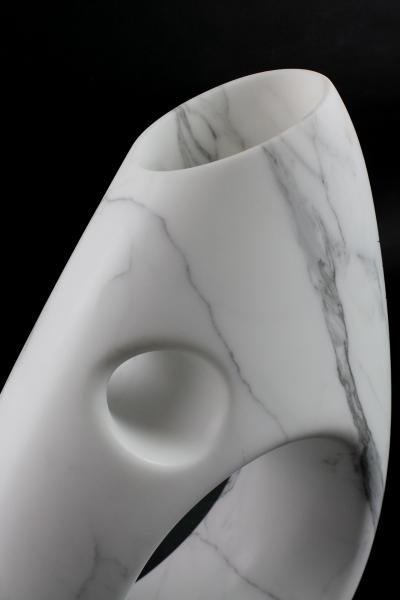  Pieruga Marble Vase sculpture in white Statuary marble made in Italy