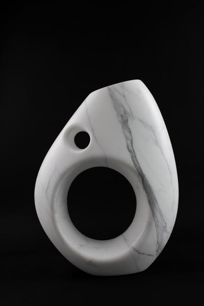  Pieruga Marble Vase sculpture in white Statuary marble made in Italy