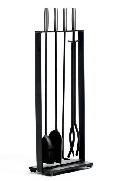 Pilgrim Manufacturing 1970s Modern Fireplace Tool Set by Pilgram in Stainless Steel Iron