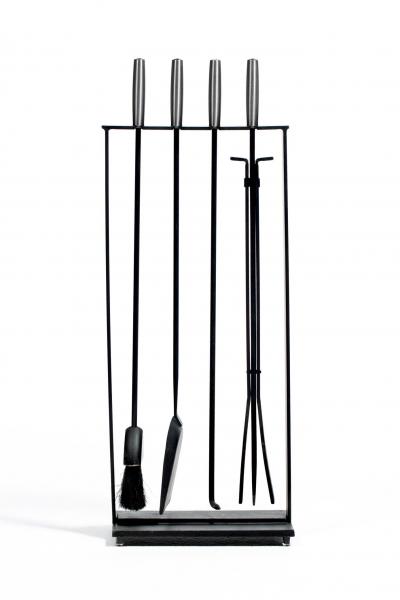  Pilgrim Manufacturing 1970s Modern Fireplace Tool Set by Pilgram in Stainless Steel Iron