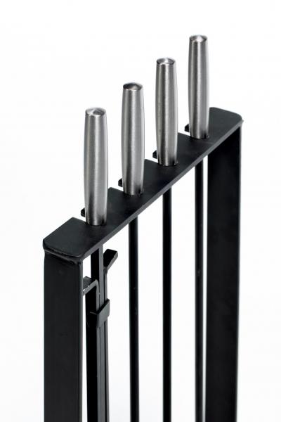  Pilgrim Manufacturing 1970s Modern Fireplace Tool Set by Pilgram in Stainless Steel Iron