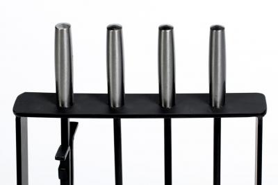  Pilgrim Manufacturing 1970s Modern Fireplace Tool Set by Pilgram in Stainless Steel Iron