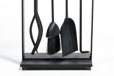  Pilgrim Manufacturing 1970s Modern Fireplace Tool Set by Pilgram in Stainless Steel Iron
