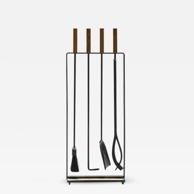  Pilgrim Manufacturing MODERNIST FIREPLACE TOOL SET BY PILGRIM IN BRASS AND IRON CIRCA 1960S