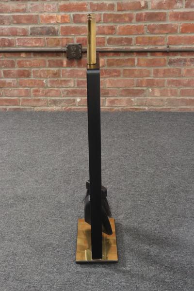  Pilgrim Manufacturing Vintage Modernist Iron and Brass Fireplace Tool Set with Brush Shovel and Poker
