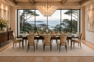  Pisciotta e Filhos Set of Eight Dining Chairs by Pisciotta e Filhos in Rosewood Mohair