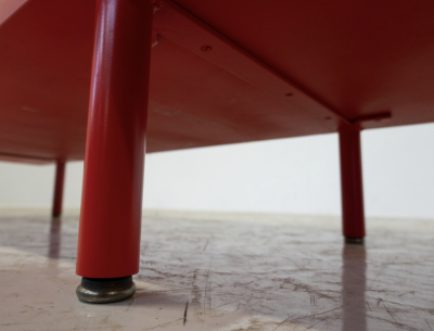  Planula Mid Century Modern Red Lacquered Sideboard by Planula Italy 1970s