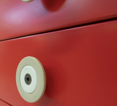  Planula Mid Century Modern Red Lacquered Sideboard by Planula Italy 1970s