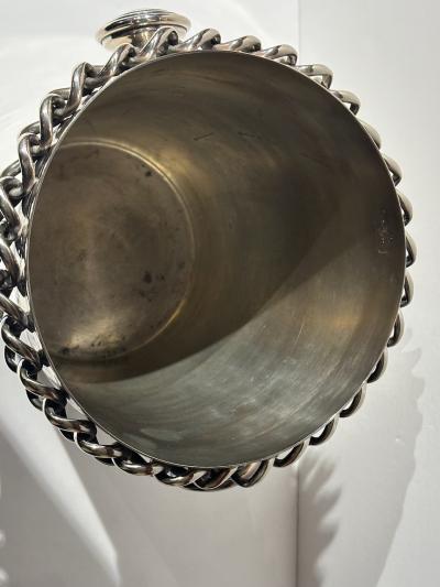  Plata Lappas Silverplate Art Deco Champagne Cooler with Chain Detail by Plata Lappas