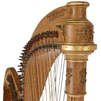  Pleyel Wolff Lyon Cie Large gilt bronze mounted maple harp by Pleyel Wolff Lyon and Cie 