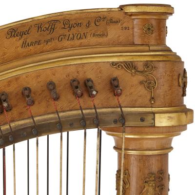  Pleyel Wolff Lyon Cie Large gilt bronze mounted maple harp by Pleyel Wolff Lyon and Cie 
