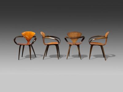  Plycraft Norman Cherner Plycraft Mid Century Modern Pretzel Dining Chairs USA 1960s