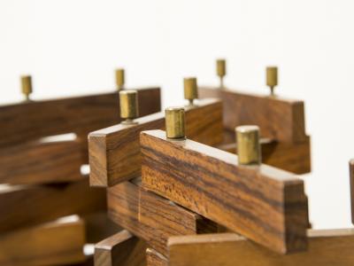 Poggi Paire of wood screen by Poggi circa 1960