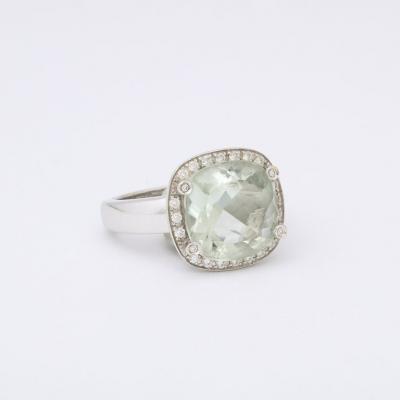  Poiray Paris Poiray of Paris Ring with Lemon Yellow Quartz Diamonds and 18k White Gold