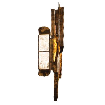 Poliarte 7 Albano Poli Brutalist Murano Glass and Iron Sconce 1960s Priced Individually