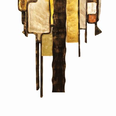Poliarte 7 Albano Poli Brutalist Murano Glass and Iron Sconce 1960s Priced Individually