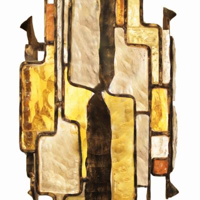 Poliarte 7 Albano Poli Brutalist Murano Glass and Iron Sconce 1960s Priced Individually