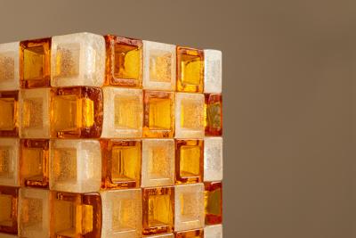  Poliarte Floorlamp by Poliarte in Amber and Crystal Pulegoso Glass Italy 1970s